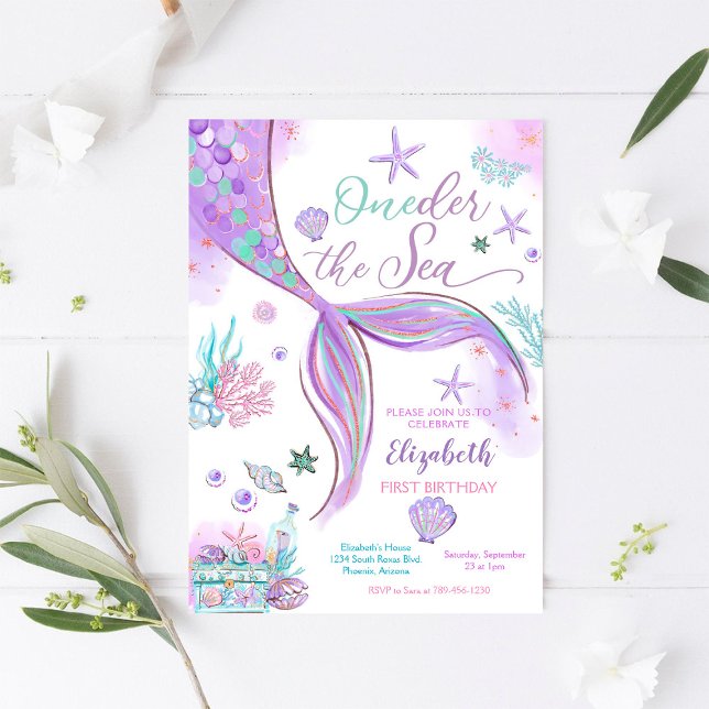 Invitation d'anniversaire Sirène sous la mer (Créateur téléchargé)