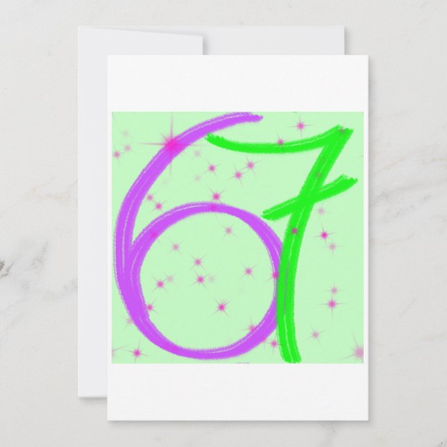 Invitation d'anniversaire Six sept (Devant)