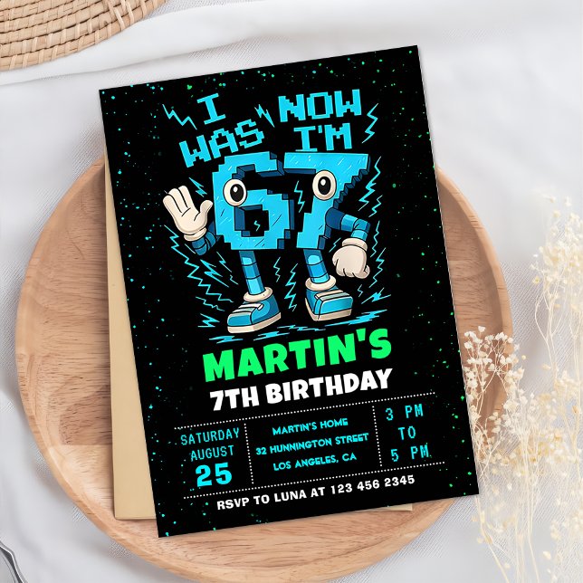 Invitation d'anniversaire Six Seven Meme 6 7 (Créateur téléchargé)