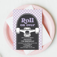 Invitation d'anniversaire Skateboard rouler sur