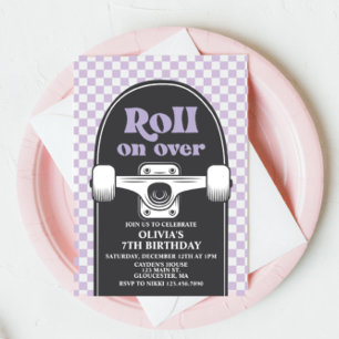 Invitation d'anniversaire Skateboard rouler sur