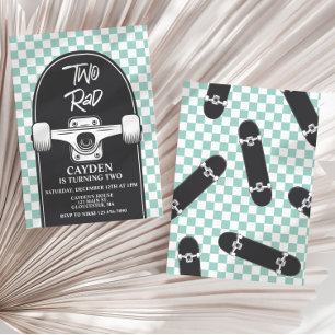 Invitation d'anniversaire Skateboard Two Rad 2 ans