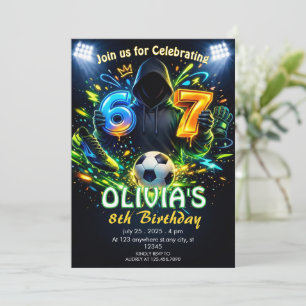 Invitation d'anniversaire Soccer 6–7 Meme Thème Fo