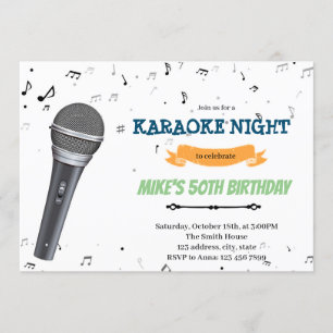 Invitation d'anniversaire soirée karaoke