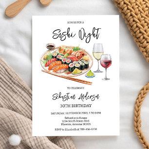Invitation d'anniversaire Soirée Sushi
