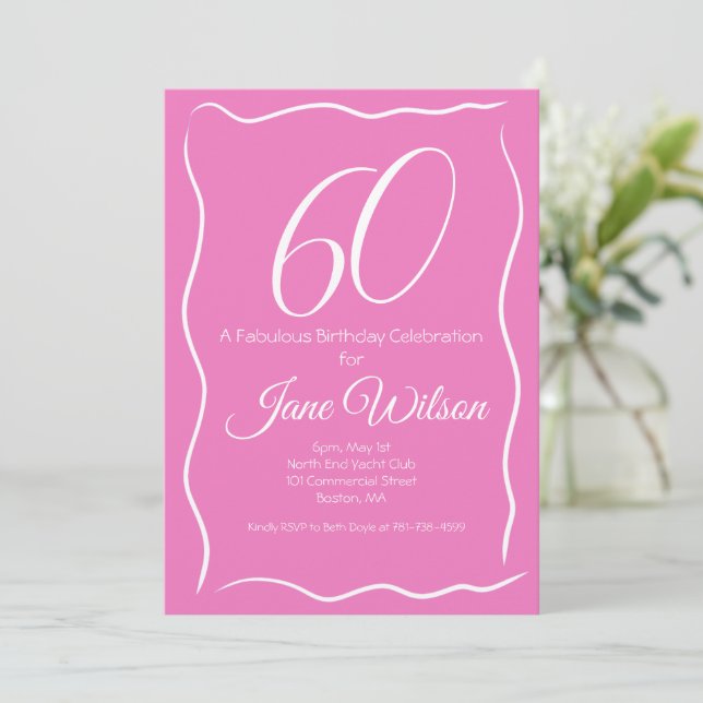  Invitation d'anniversaire soixante ans et fabuleu (Debout devant)