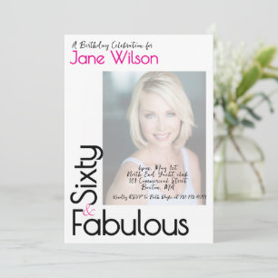 Invitation d'anniversaire soixante ans fabuleuse P