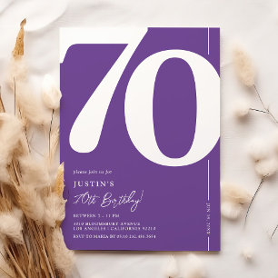 Invitation d'anniversaire soixante-dix ans Purple