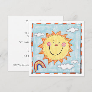 Invitation d'anniversaire Soleil souriant personna