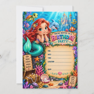 Invitation d'anniversaire sous la mer
