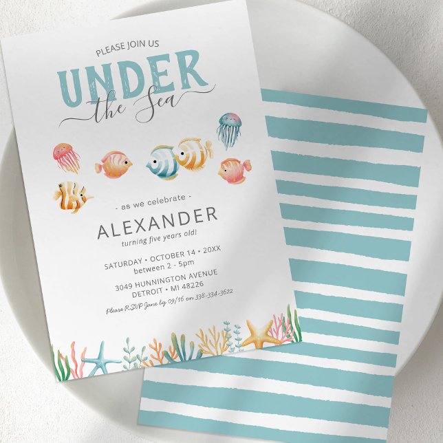 Invitation d'anniversaire sous la mer (Créateur téléchargé)