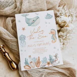Invitation d'anniversaire sous la mer 
