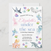 Invitation d'anniversaire sous la mer