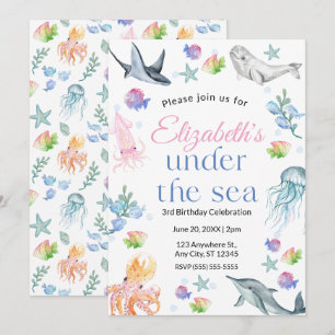 Invitation d'anniversaire sous la mer