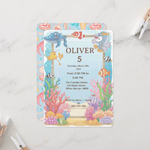Invitation d'anniversaire sous la mer, Oliver 4 an