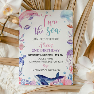 Invitation d'anniversaire sous la tortue de mer