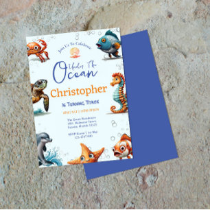 Invitation d'anniversaire sous-marine