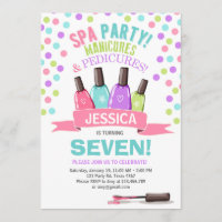 Invitation d'anniversaire spa Manicures Salon rose