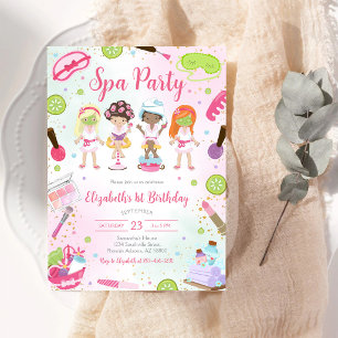Invitation d'anniversaire Spa Party Glitz et Glam