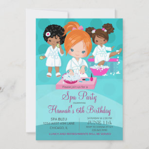 Invitation d'anniversaire spa pour les filles