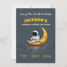Invitation d'anniversaire spatiale hors de ce mond