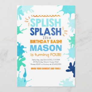Invitation d'anniversaire Splish Splash