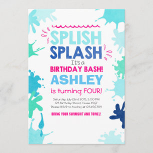 Invitation d'anniversaire Splish Splash