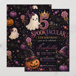 Invitation d'anniversaire Spooktacular 5 ans
