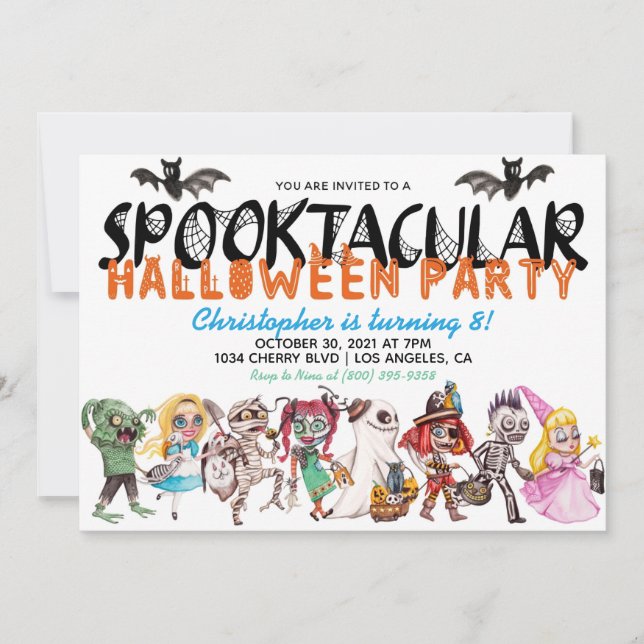 Invitation d'anniversaire Spooktacular Halloween (Devant)