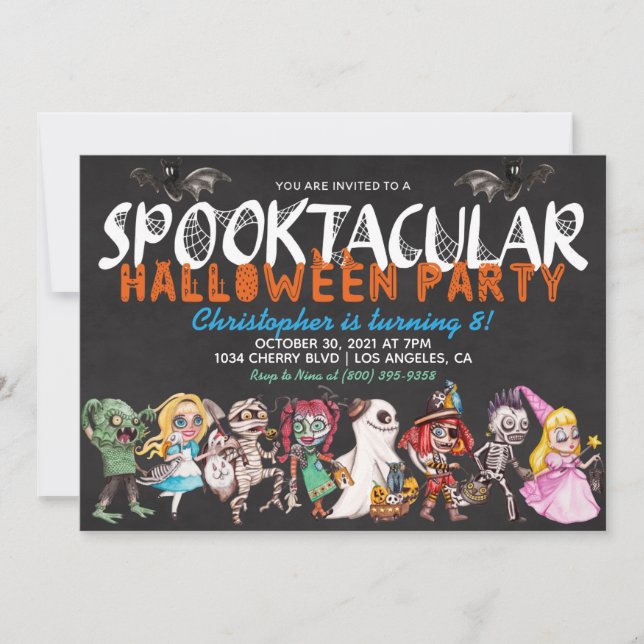 Invitation d'anniversaire Spooktacular Halloween (Devant)
