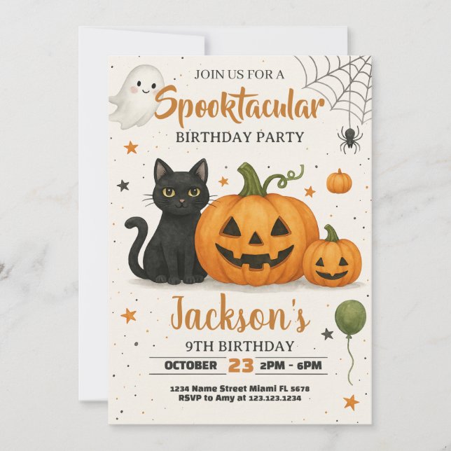 Invitation d'anniversaire Spooktacular Halloween (Devant)