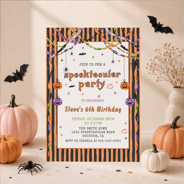 Invitation d'anniversaire Spooktacular Halloween (Créateur téléchargé)