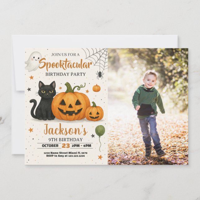 Invitation d'anniversaire Spooktacular Halloween (Devant)