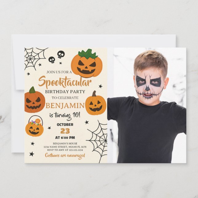 Invitation d'anniversaire Spooktacular Halloween (Devant)