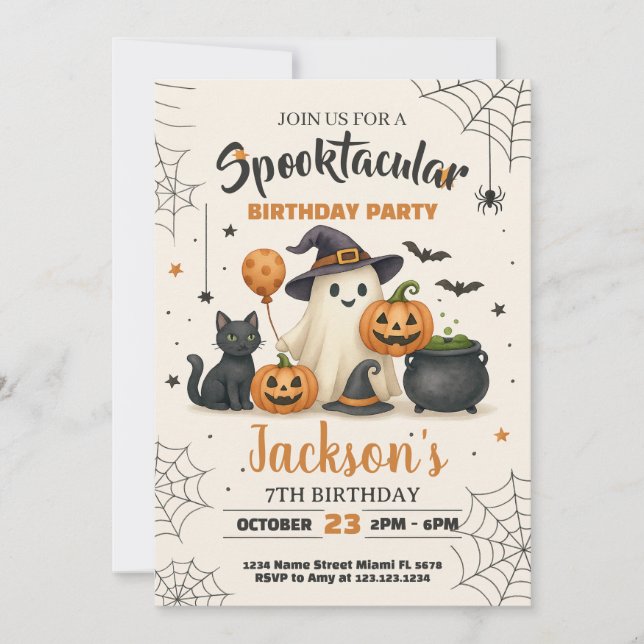 Invitation d'anniversaire Spooktacular Halloween (Devant)
