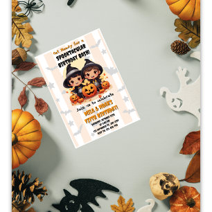Invitation d'anniversaire Spooktacular pour jumeau
