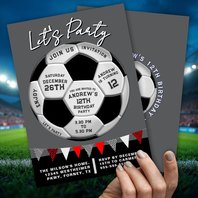 Invitation d'anniversaire sport Garçons Ballon de  (Créateur téléchargé)