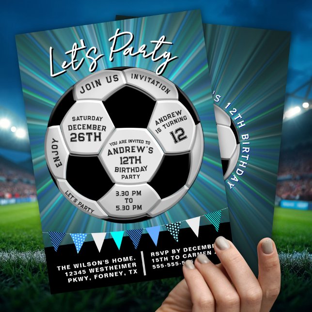 Invitation d'anniversaire sport Garçons Ballon de  (Créateur téléchargé)