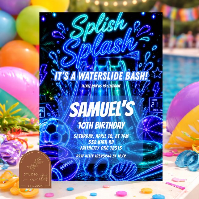 Invitation d'anniversaire sportive garçon fête au  (Créateur téléchargé)