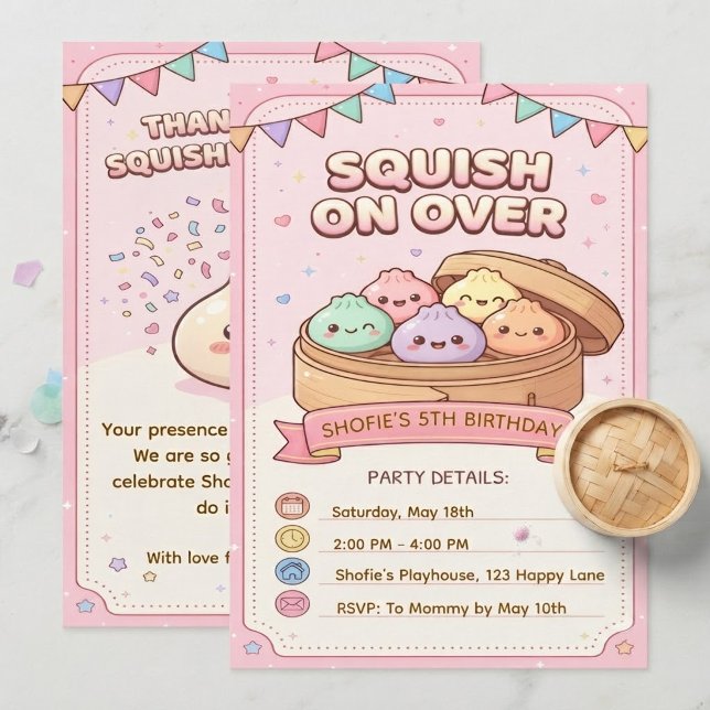 Invitation d'anniversaire Squish On Over (Créateur téléchargé)