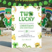 Invitation d'anniversaire St Patrick Two Lucky