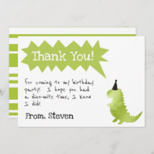 Invitation d'anniversaire Stomp et Chomp de dinosa