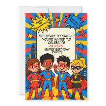 Invitation d'anniversaire Super-héros – Carte pers