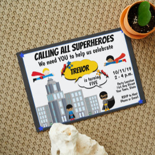 Invitation d'anniversaire Superhero