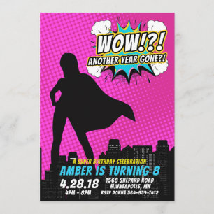Invitation d'anniversaire Superhero