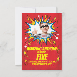 Invitation d'anniversaire Superhero