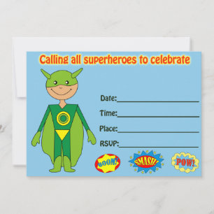 Invitation d'anniversaire Superhero remplir vide