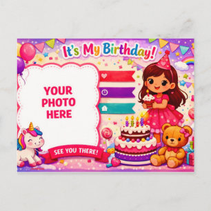 Invitation d'anniversaire sur carte postale