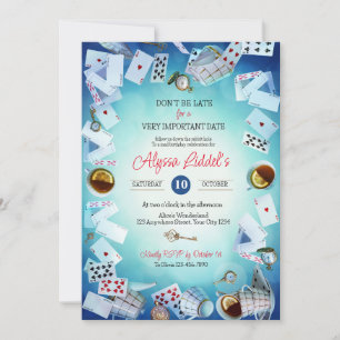 Invitation d'anniversaire sur le thème d'Alice au