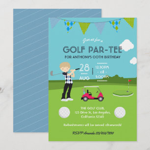 Invitation d'anniversaire sur le thème de golf pou